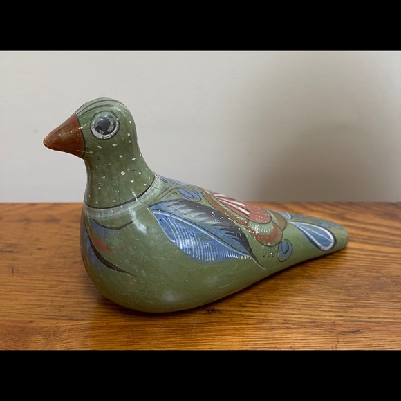 Mexico Pottery Other - Vintage Green Tonala Mexico Bird